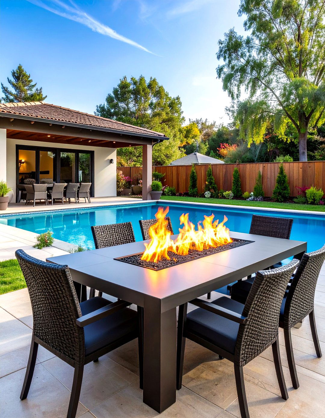 Fire Table Dining Sets - 24 Pool Furniture Ideas