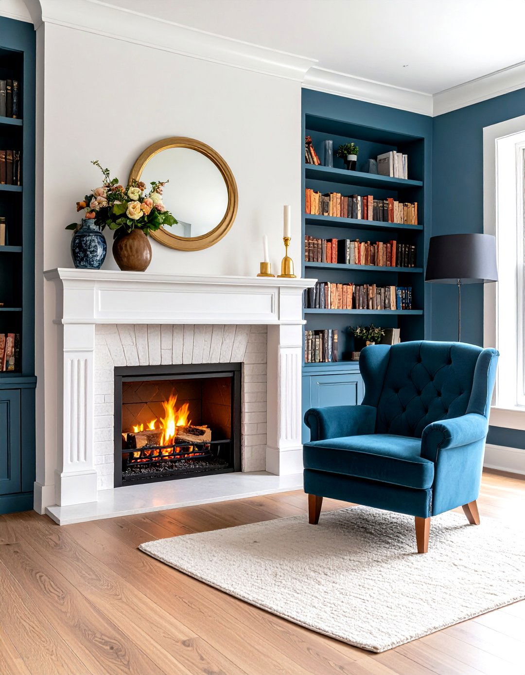 Fireplace Alcove Library Corner - 24 Living Room Nook Ideas