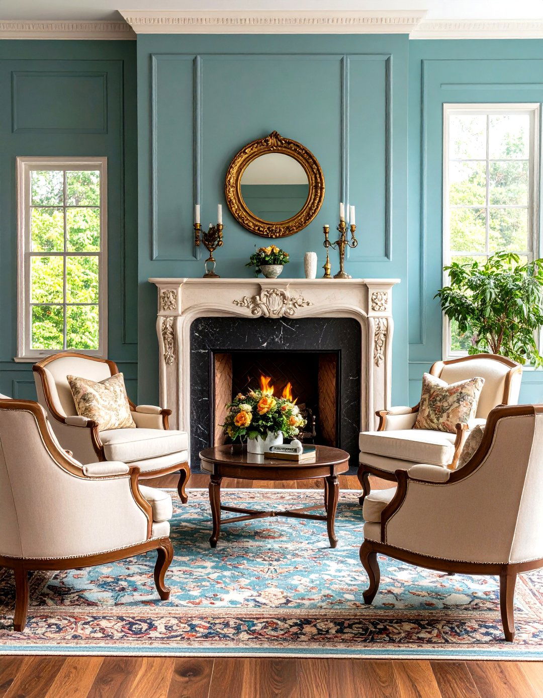 Fireplace Centered Conversation Area - 24 Formal Living Room Ideas