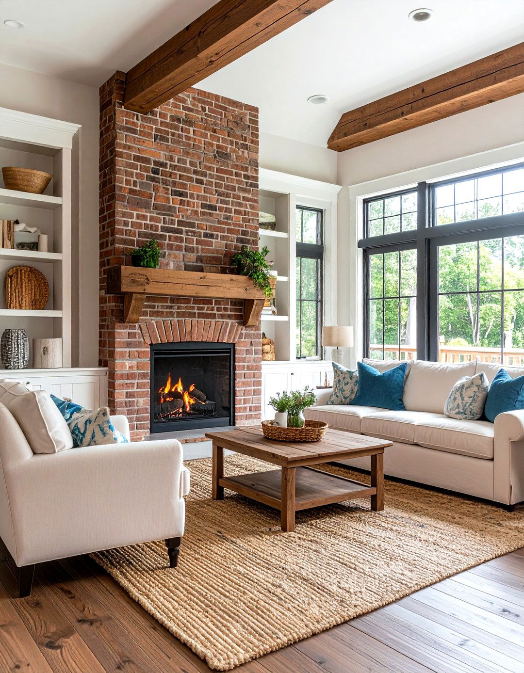 Fireplace Focal Point Design - 24 Hamptons Living Room Ideas