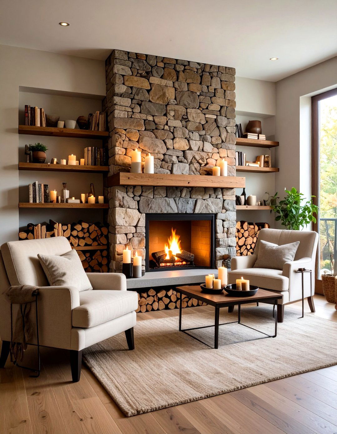 Fireplace Surround Storage Niche - 24 Wall Niche Ideas