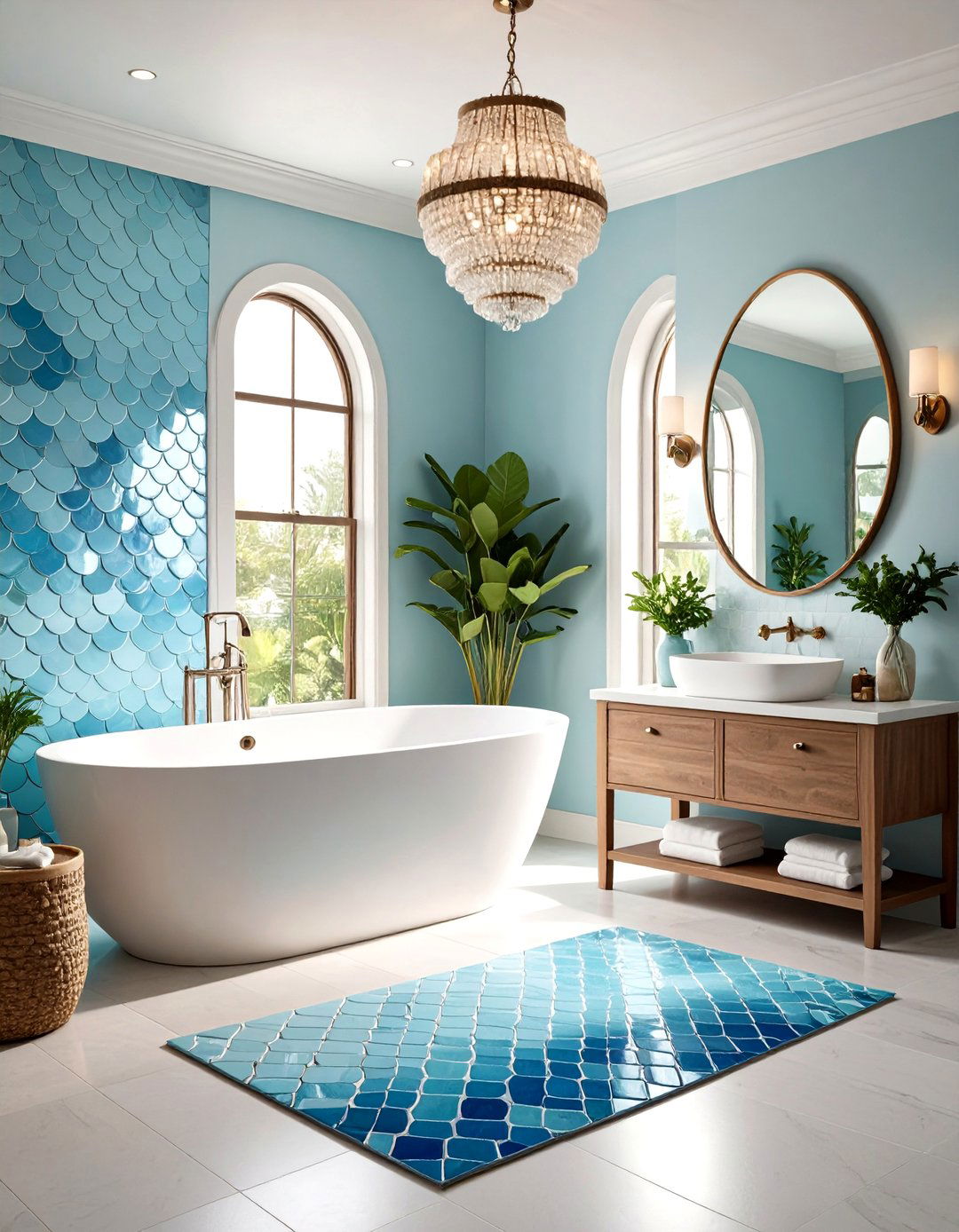Fish Scale Artistic Patterns - 24 Bathroom Tile Ideas