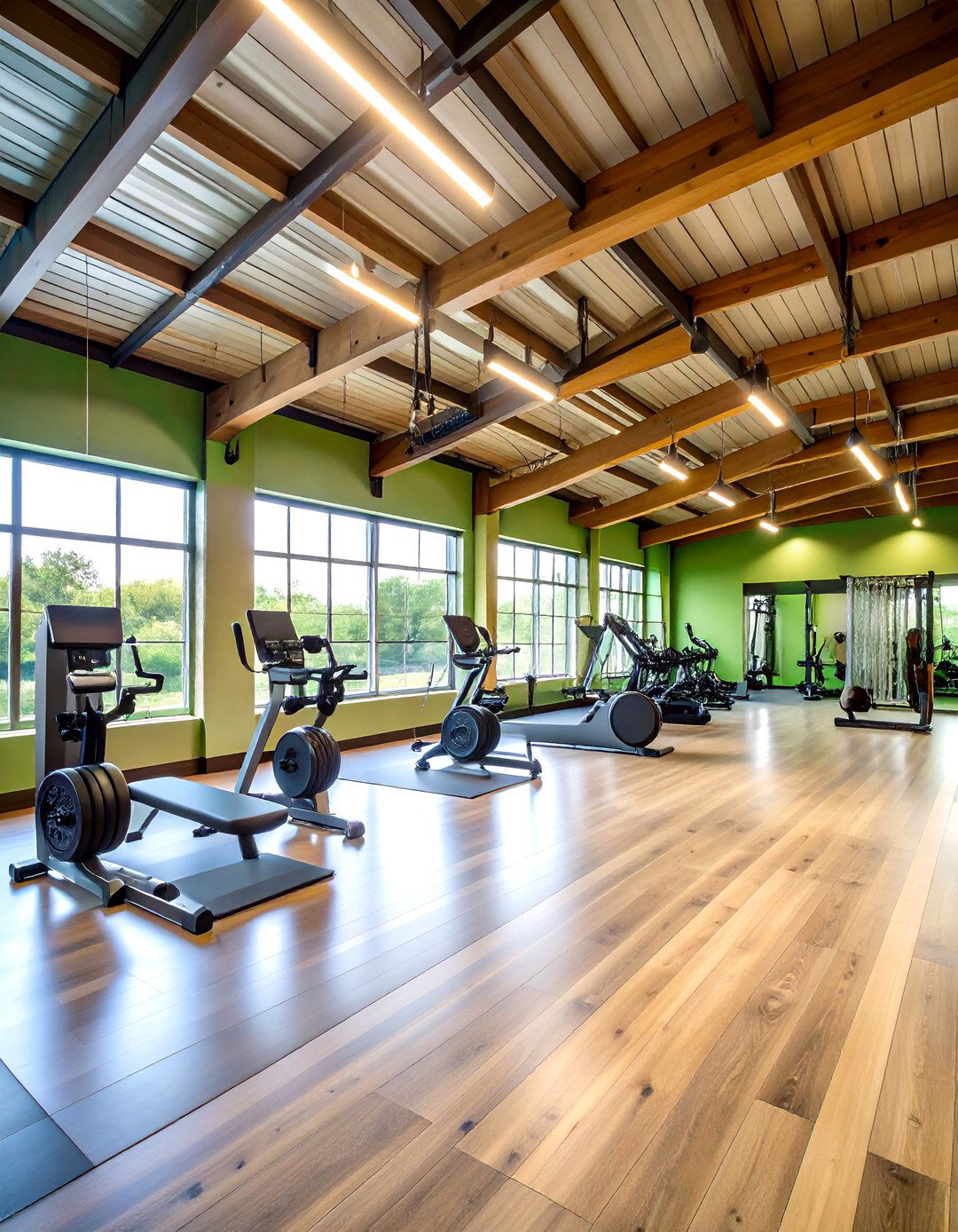 Fitness Gym Pole Barn Area - 24 Pole Barn Interior Ideas