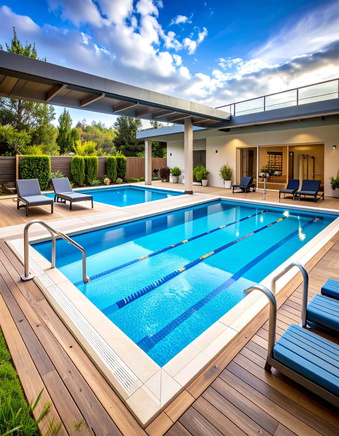 Fitness Oriented Layout - 24 Rectangle Pool With Hot Tub