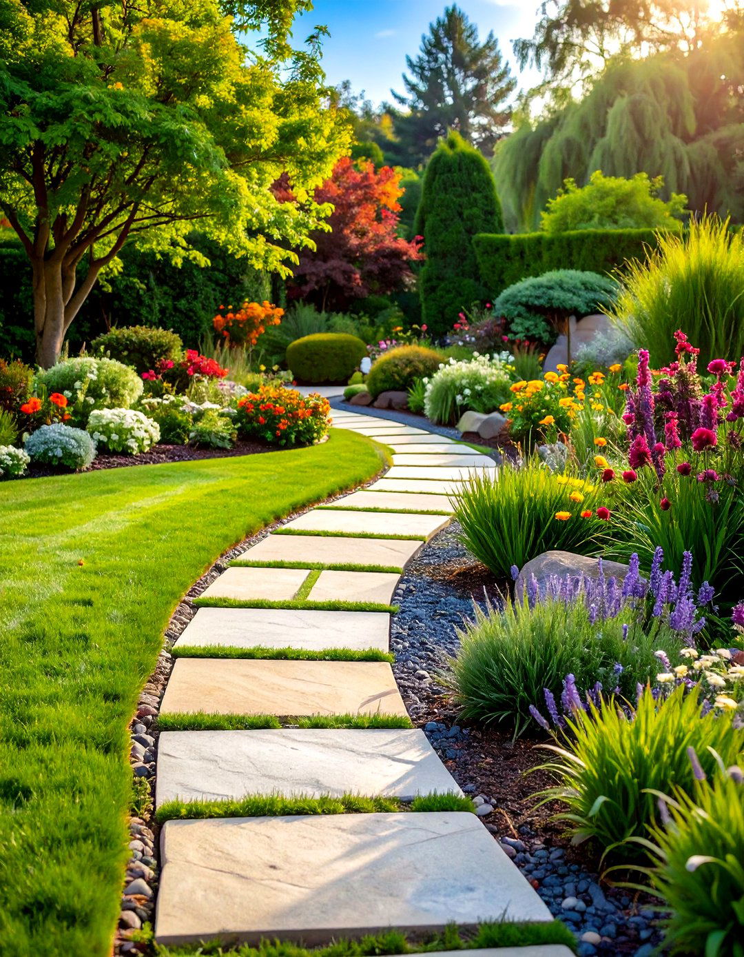 Flagstone Edging with Sand Joints - 24 Garden Edging Ideas