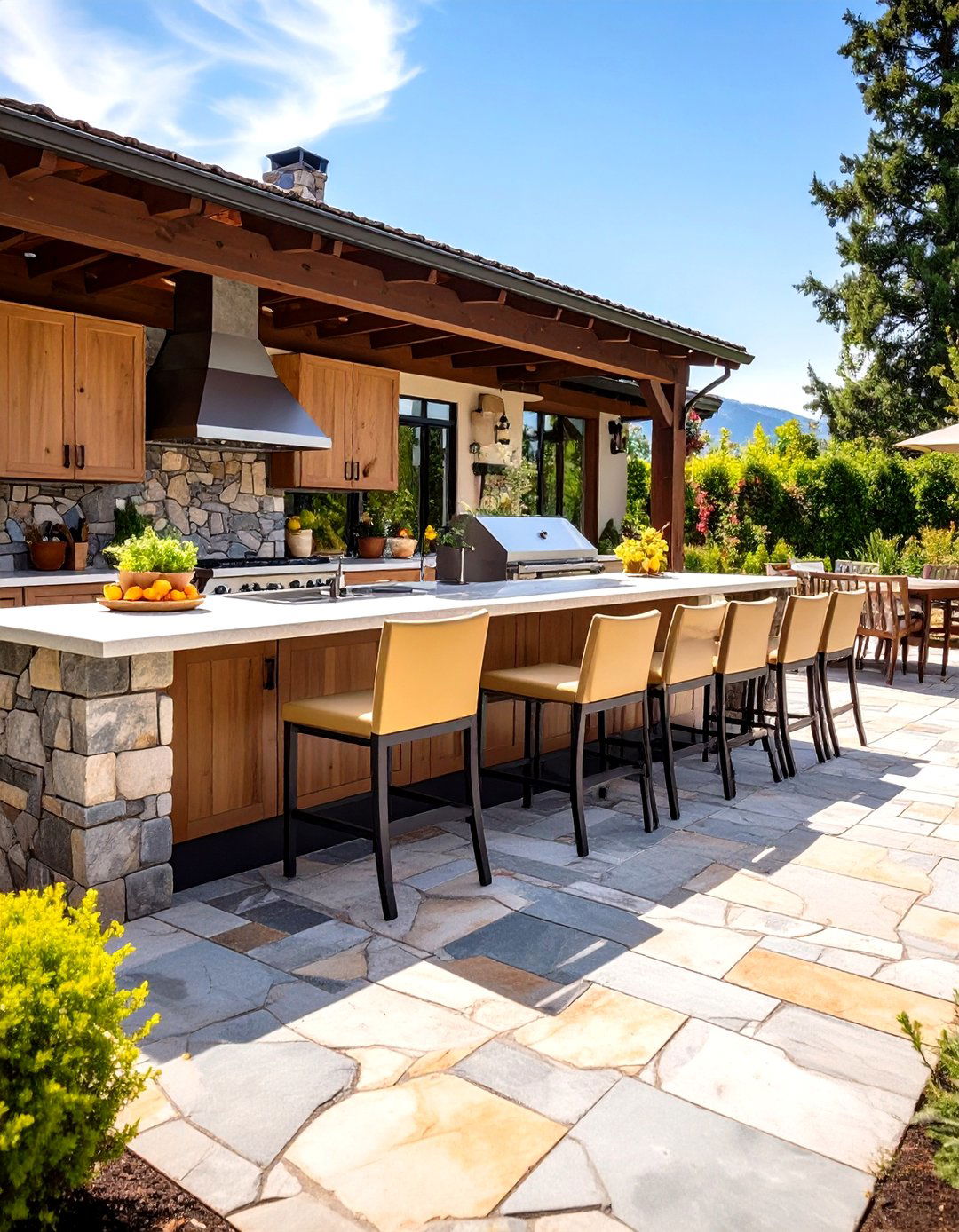 Flagstone Outdoor Kitchen Foundations - 24 Flagstone Patio Ideas