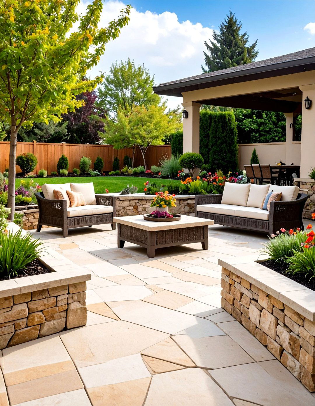 Flagstone Patio Stone Garden - 24 Stone Garden Ideas