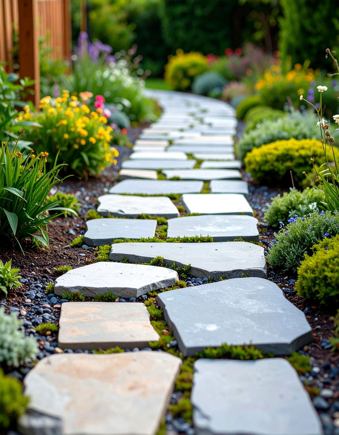 Flagstone Stepping Stone Pathways - 24 Natural Walkway Ideas