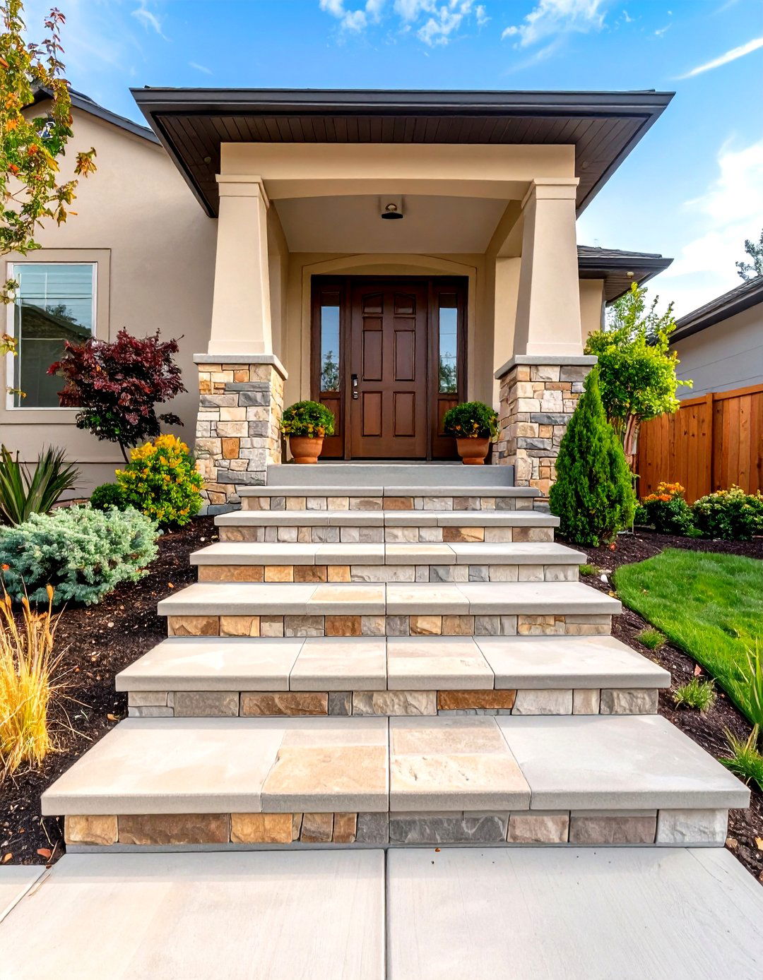 Flagstone Veneer Over Concrete Steps - 24 Flagstone Steps
