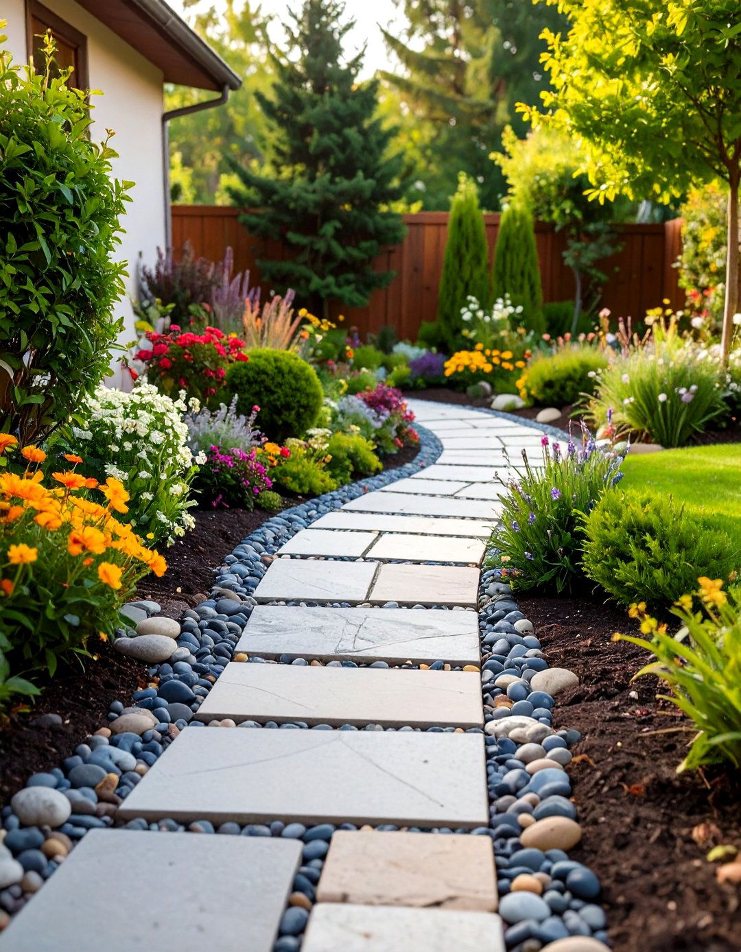 Flagstone and Pebble Integration - 24 Rock Walkway Ideas