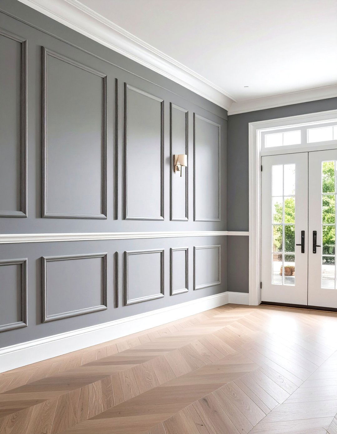 Flat Panel Contemporary Style - 24 Wainscoting Entryway Ideas