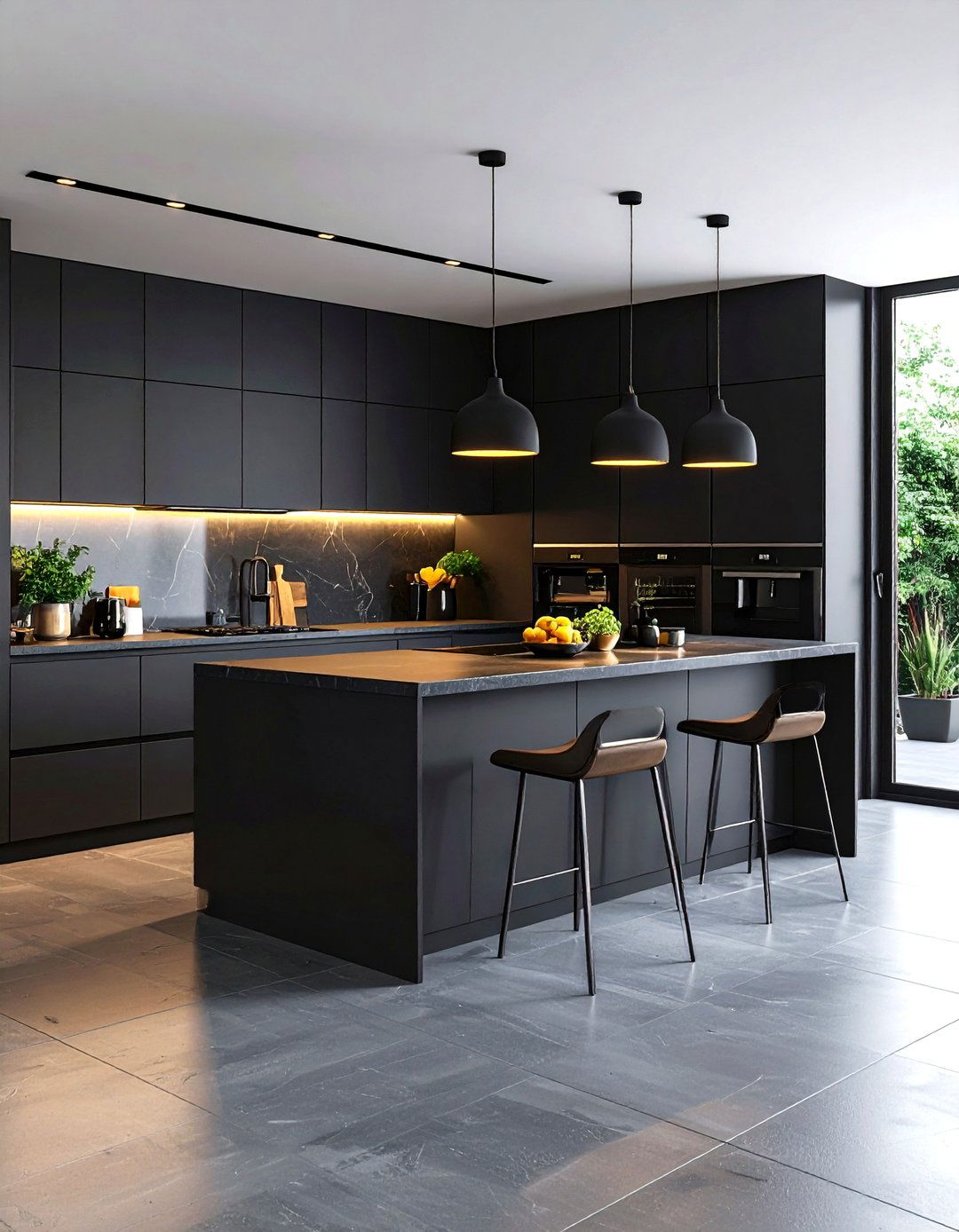 Flat Panel Dark Cabinets - 24 Dark Wood Kitchen Cabinets