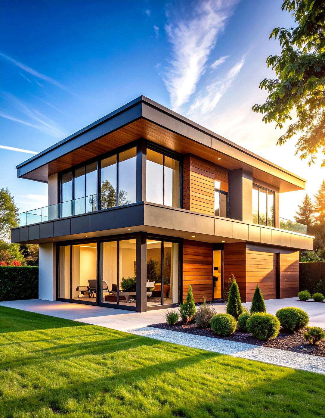 Flat Roof Contemporary Design - 24 Mid-Century Modern Exterior Home Ideas