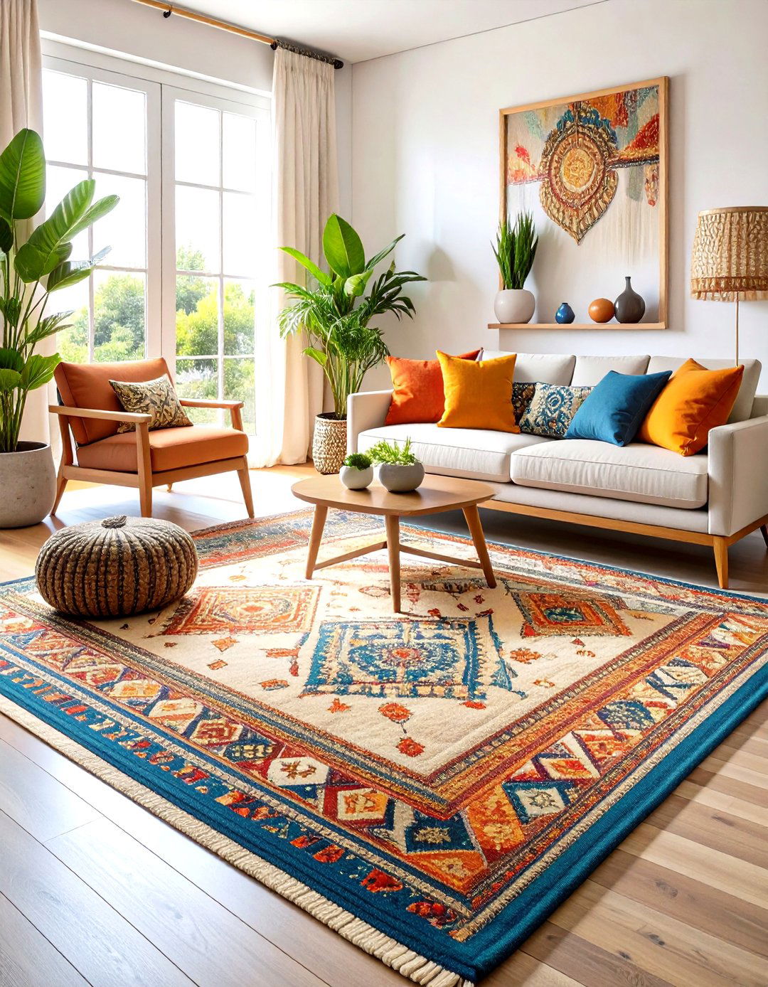 Flatweave Dhurrie Style Rugs - 24 Living Room Rug Ideas
