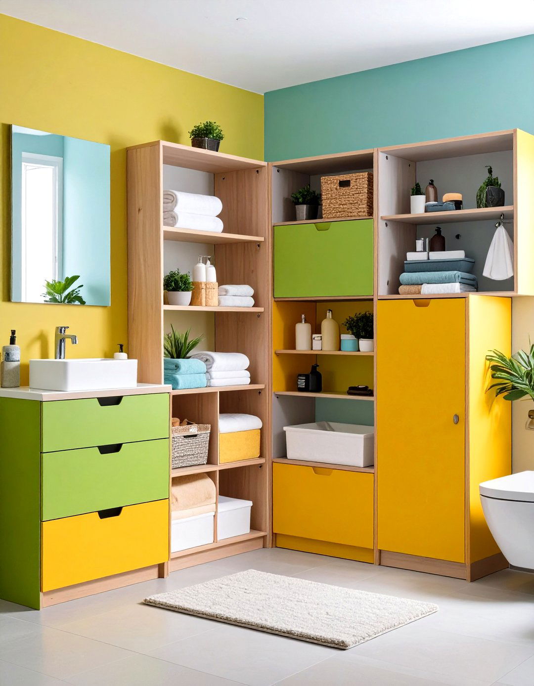 Flexible Modular Storage System - 24 Family Bathroom Ideas