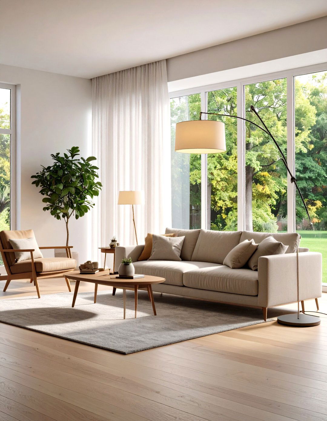 Flexible Swing Arm Task Lighting - 24 Living Room Floor Lamp Ideas and Inspiration