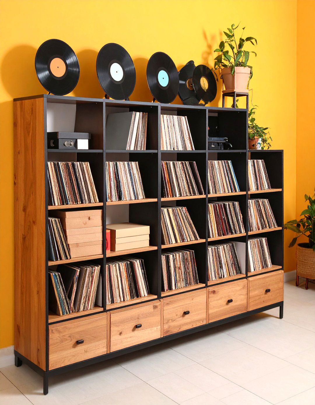 Flip Through Display Racks - 24 Vinyl Record Storage Ideas