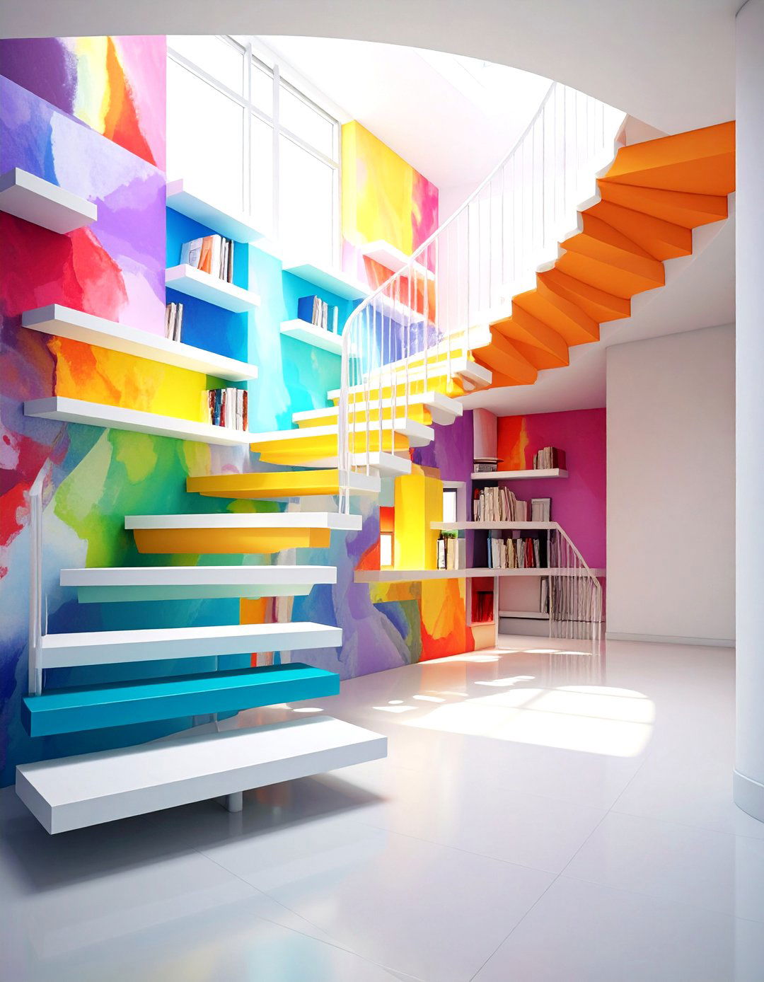 Floating Art Ledges - 24 Staircase Wall Ideas