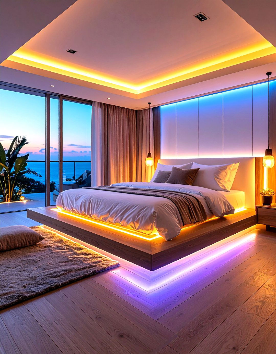 Floating Bed Platform - 24 romantic bedroom ideas