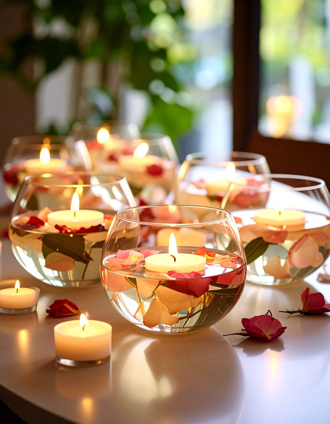 Floating Candle Garden - 24 Dining Table Centerpiece Ideas