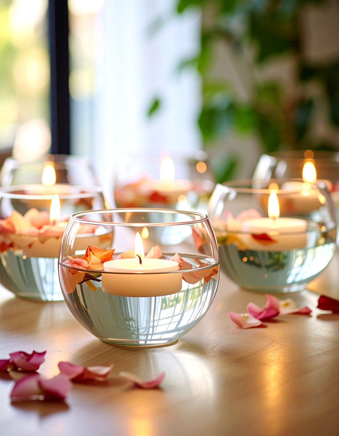 Floating Candle Water Features - 24 Dining Room Table Decor Ideas