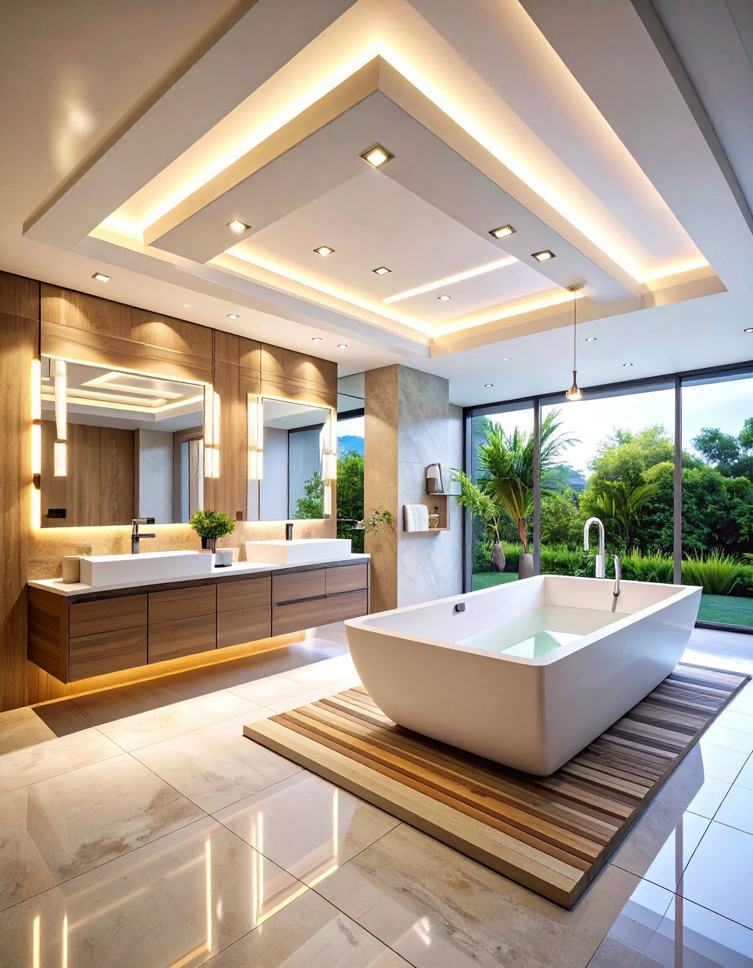 Floating Ceiling Islands - 24 Bathroom Ceiling Ideas