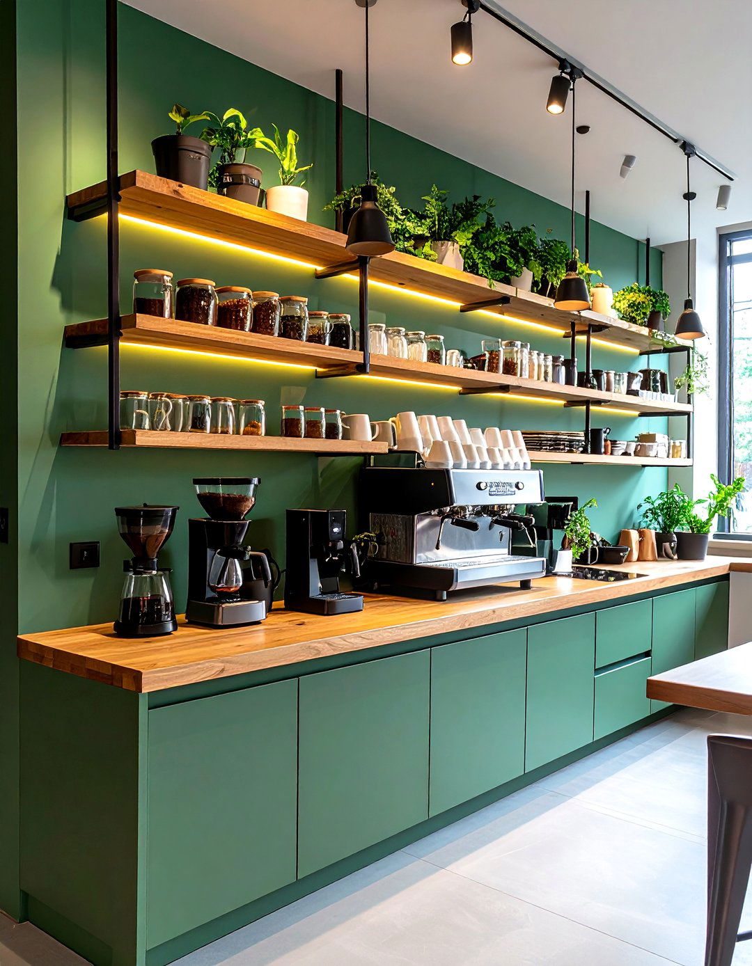 Floating Coffee Station Shelves - 24 Coffee Station Ideas