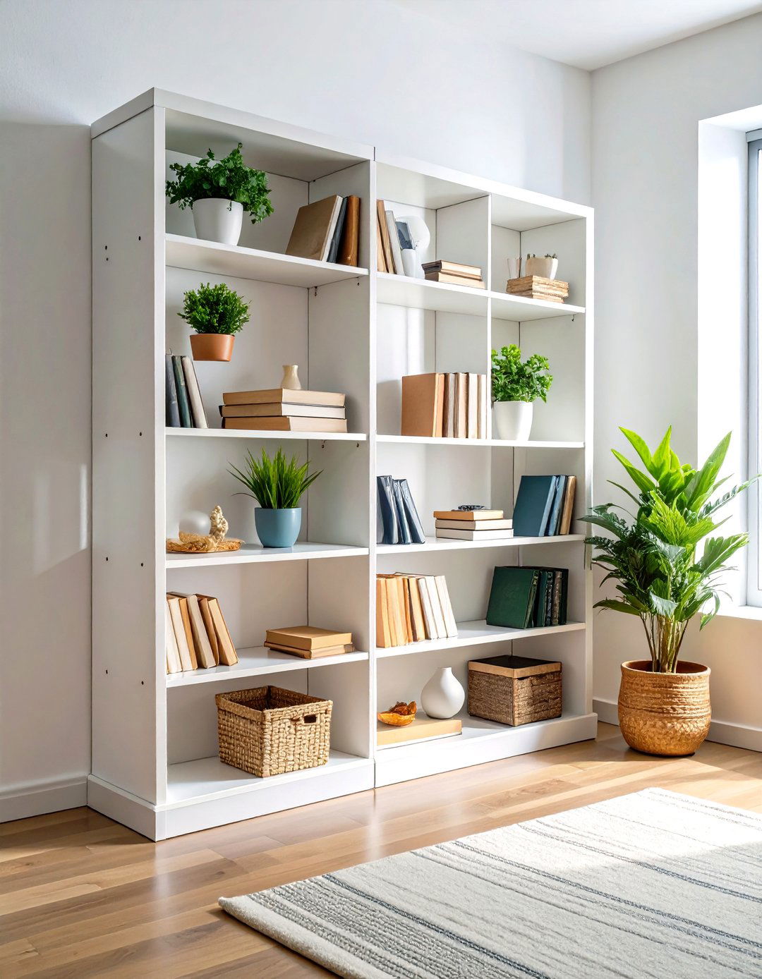 Floating Corner Bookshelf with Hidden Brackets - 24 Corner Bookshelf Ideas