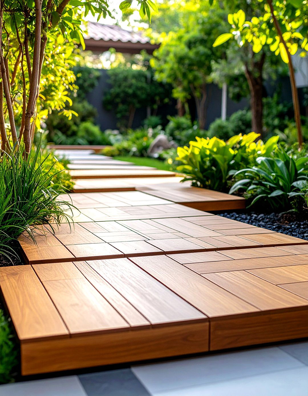 Floating Deck Tile Walkway - 24 Wooden Walkway Ideas