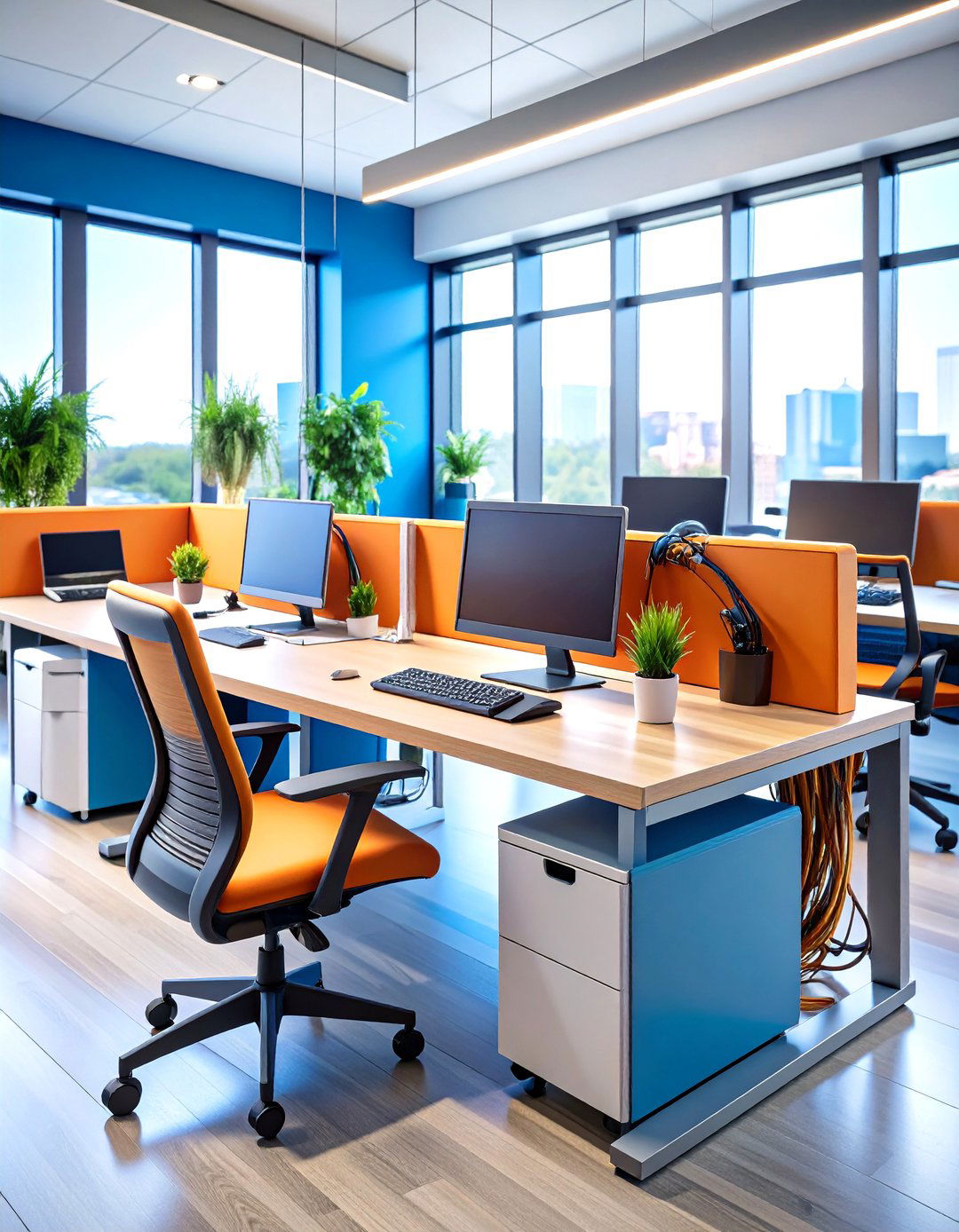 Floating Desk with Cable Management - 24 Floating Desk Ideas