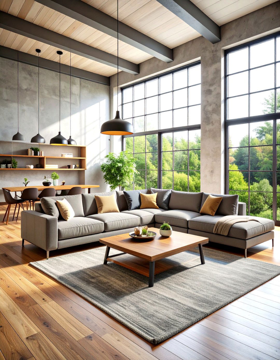 Floating Furniture Arrangement For Open Flow - 24 Loft-style Living Room Ideas