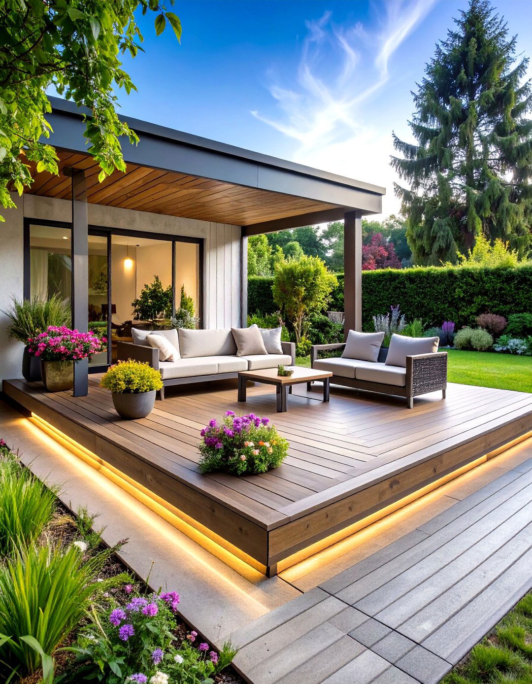 Floating Ground Level Deck - 24 Backyard Deck Ideas