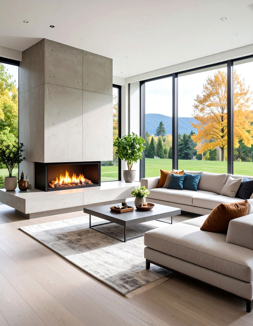 Floating Hearth Contemporary Corner Installation - 24 Corner Gas Fireplace Ideas