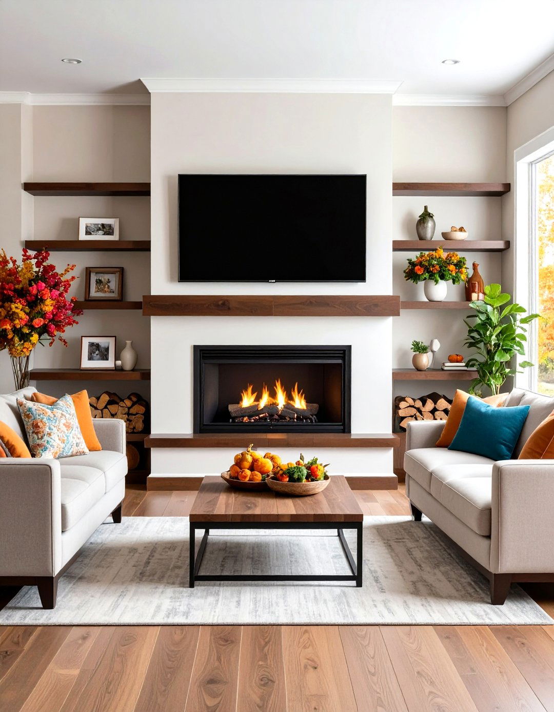 Floating Mantel Electric Fireplace Style - 24 Electric Fireplace Ideas With Tv Above