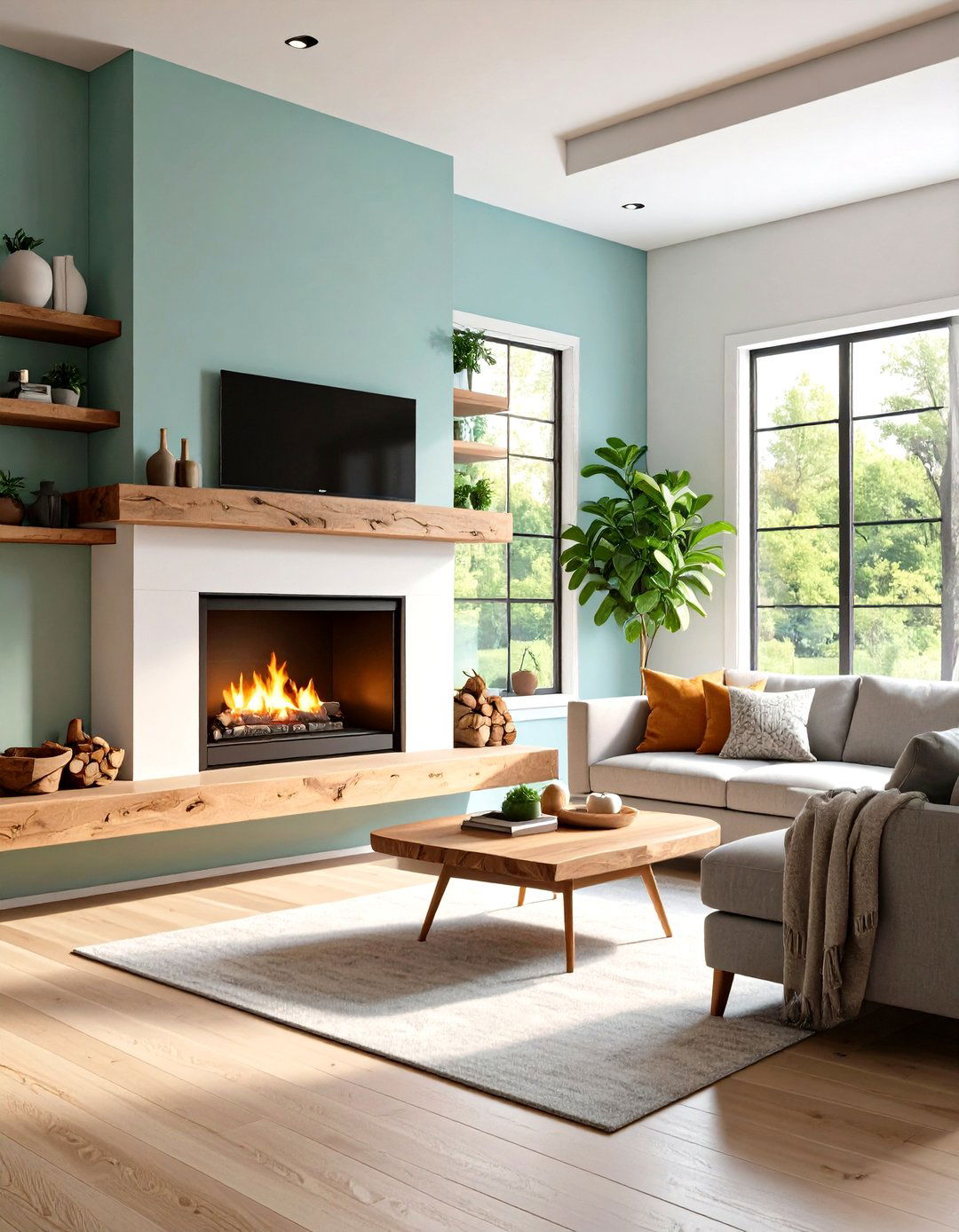 Floating Mantel Shelf Design - 24 Small Living Room Fireplace Ideas