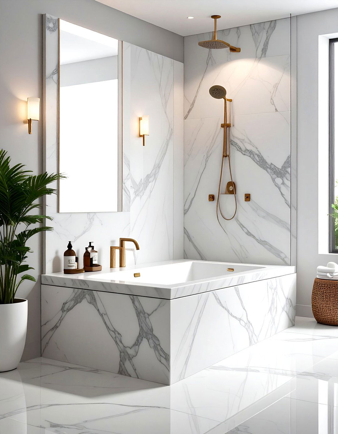 Floating Marble Shower Seats - 24 Shower Bench Ideas