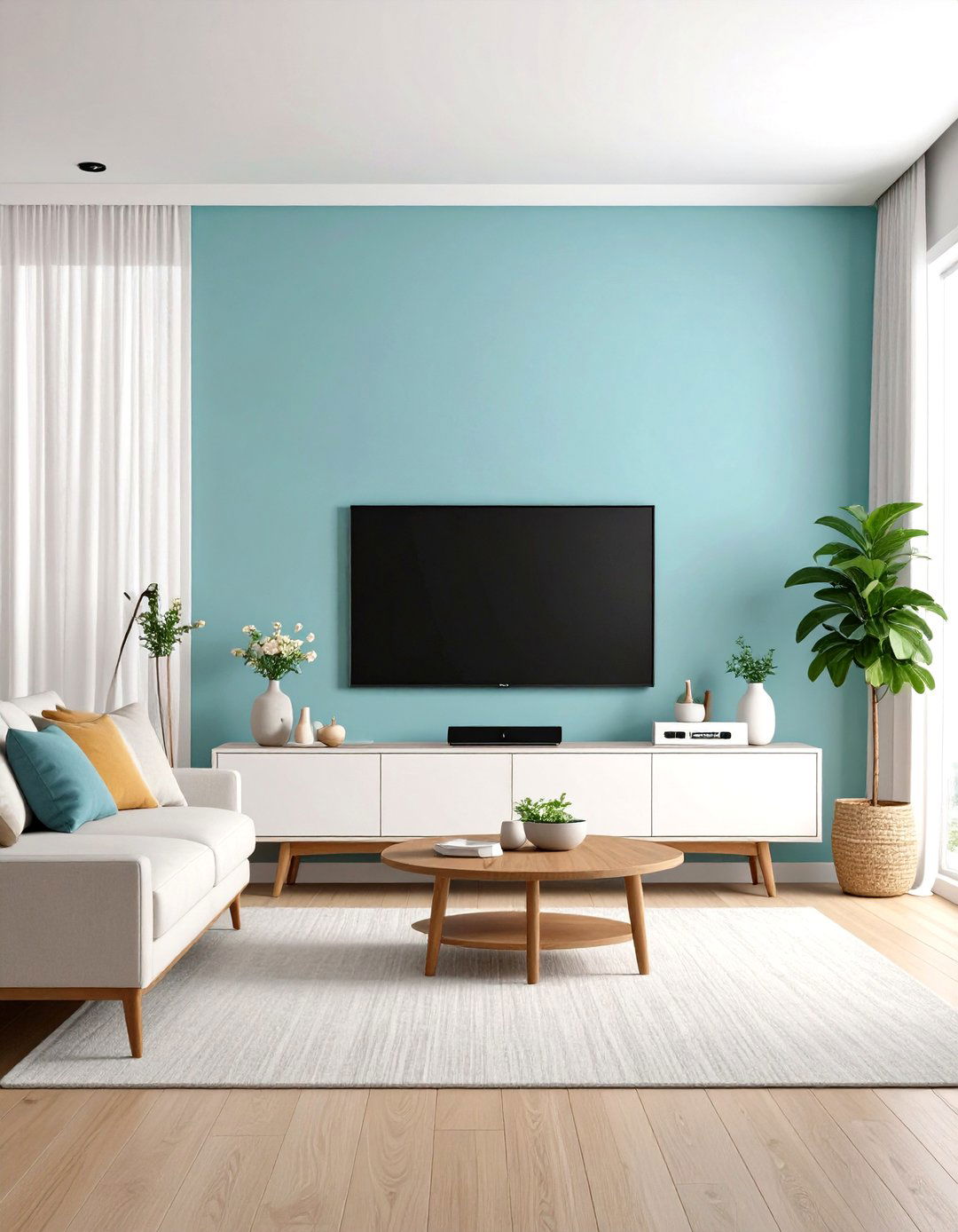 Floating Media Console Storage - 24 Living Room Storage Ideas