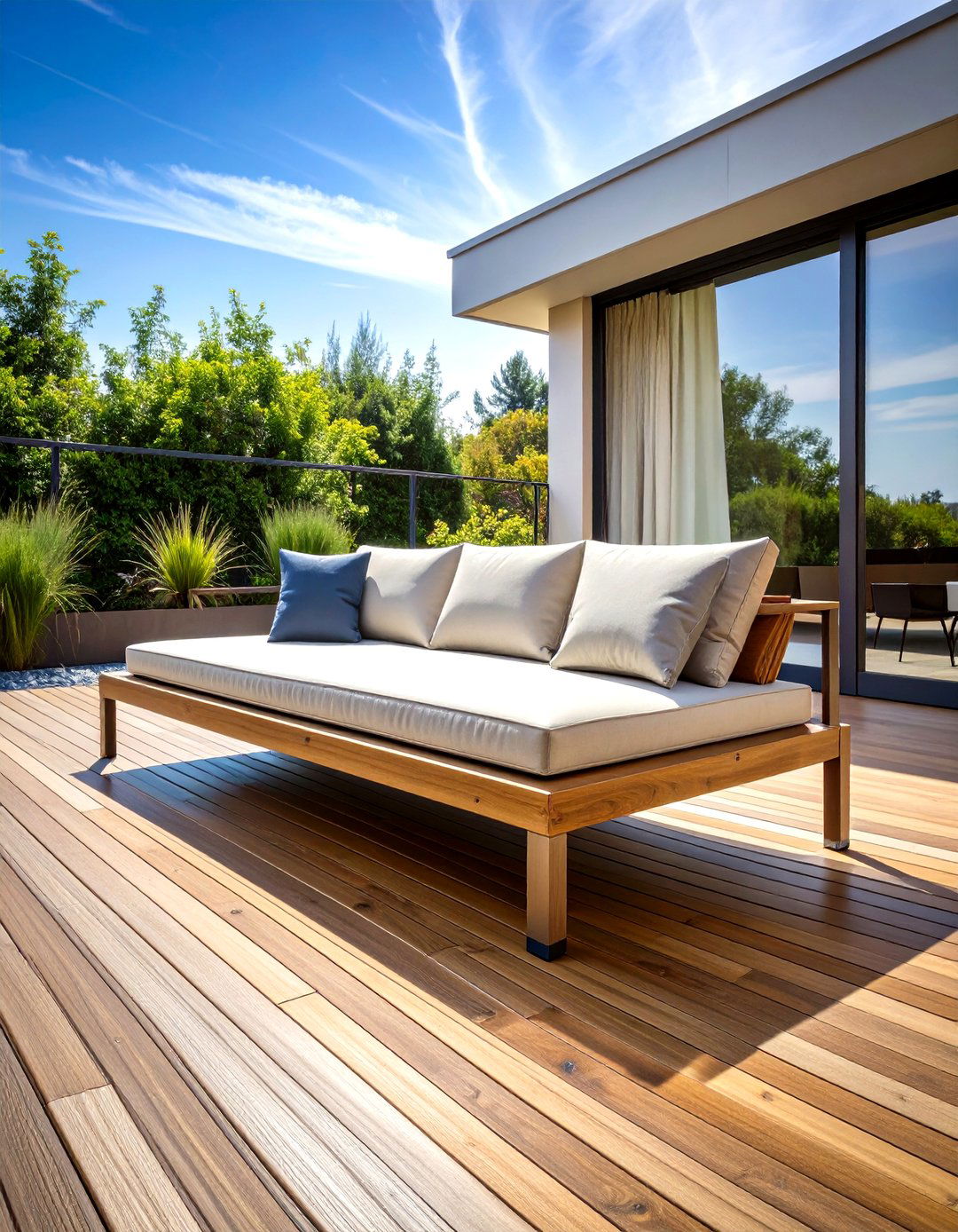 Floating Modern Deck Bench - 24 Built-in Deck Bench Ideas and Designs