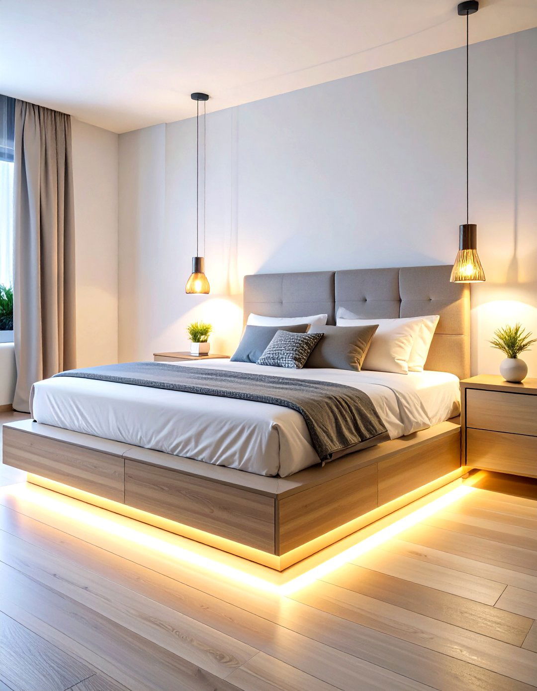 Floating Nightstand Lighting