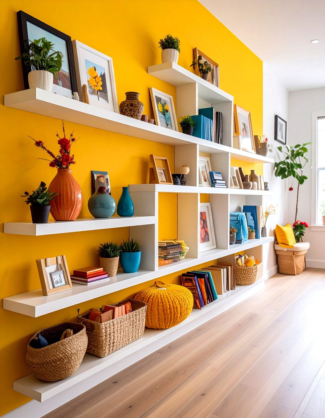 Floating Picture Ledge Display - 24 Family Picture Wall Ideas