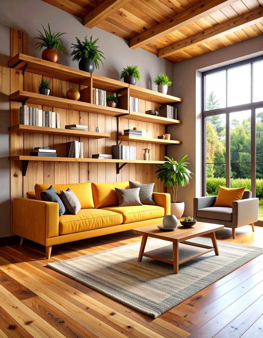 Floating Reclaimed Wood Shelves - 24 Rustic Wall Decor Ideas
