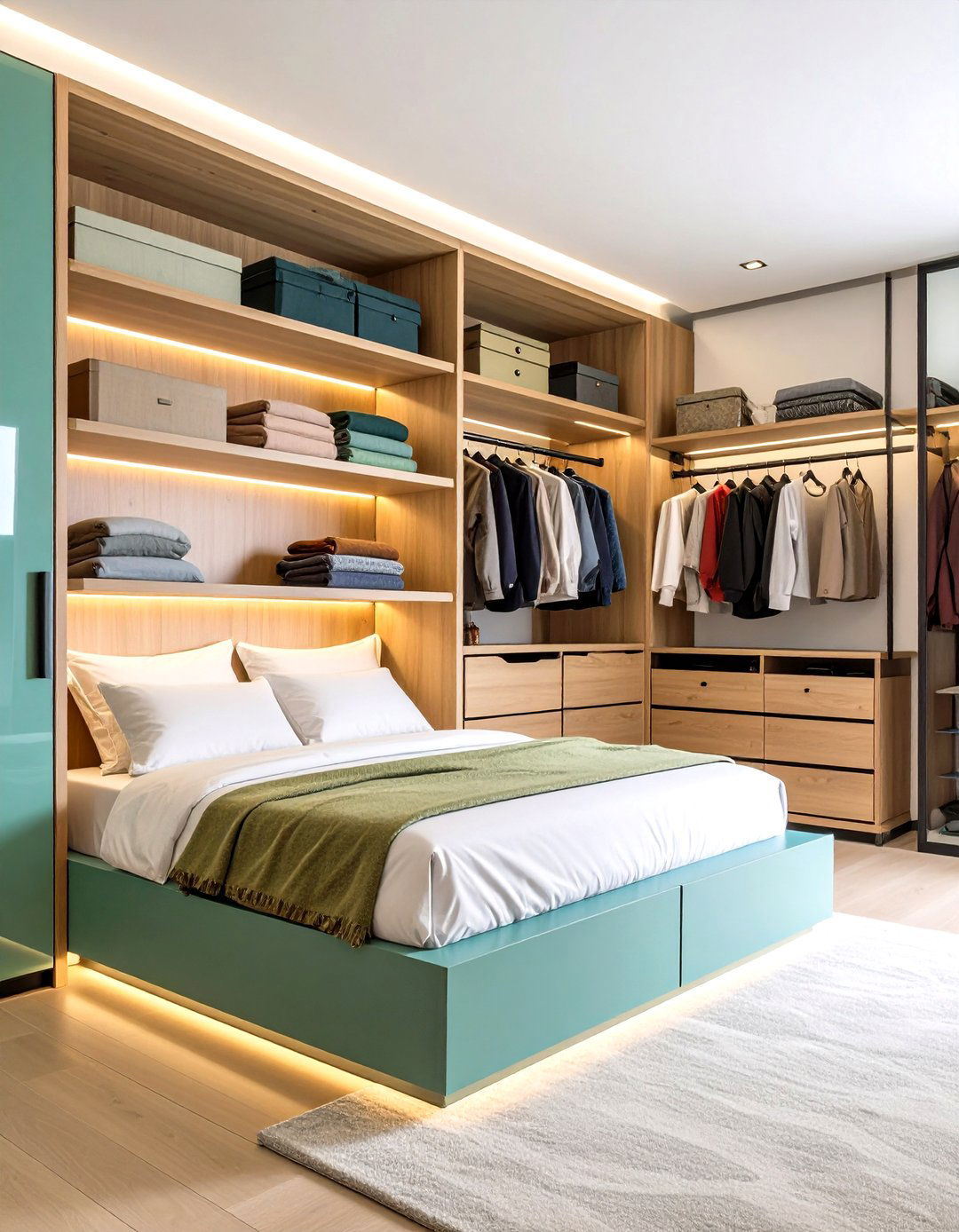 Floating Shelf Configuration - 24 Open Closet Ideas