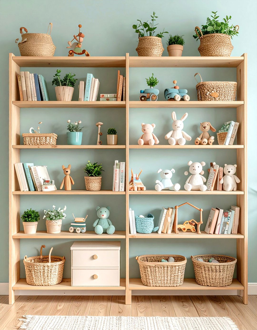 Floating Shelf Display Nursery - 24 Farmhouse Nursery Ideas