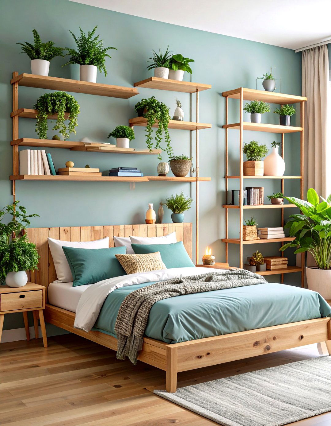 Floating Shelf Display System - 24 Small Boho Bedroom Ideas