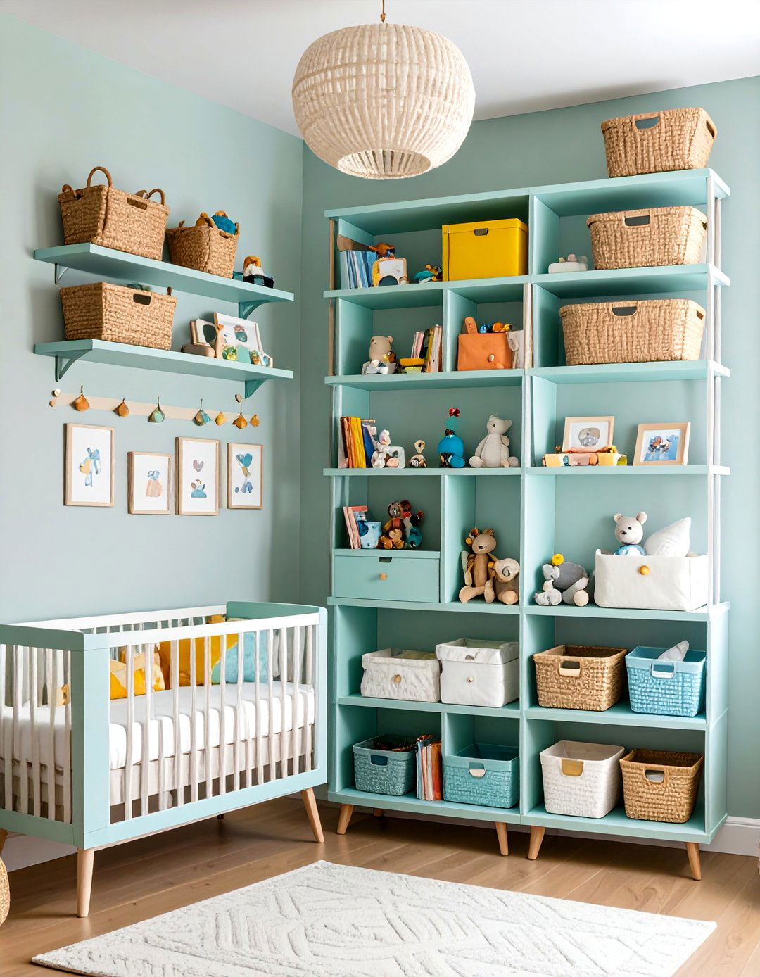 Floating Shelf Gallery Wall - 24 Small Nursery Ideas