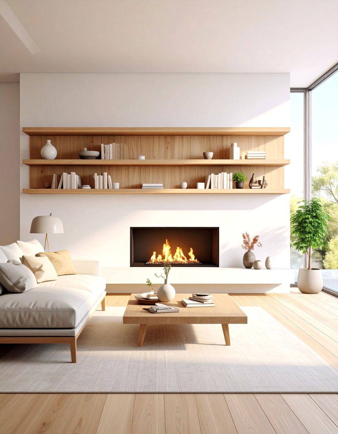 Floating Shelf Mantel System - 24 Faux Fireplace Ideas
