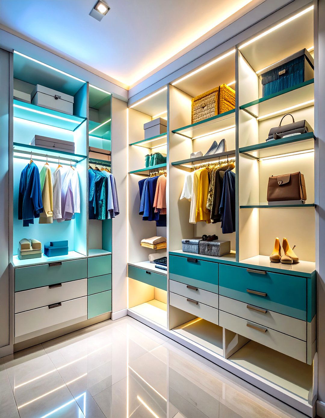 Floating Shelf Organization Systems - 24 Small Dressing Room Ideas
