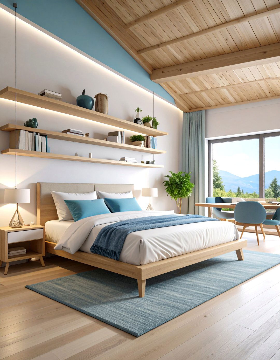 Floating Shelves Along Angled Walls - 24 Sloped Ceiling Closet Ideas