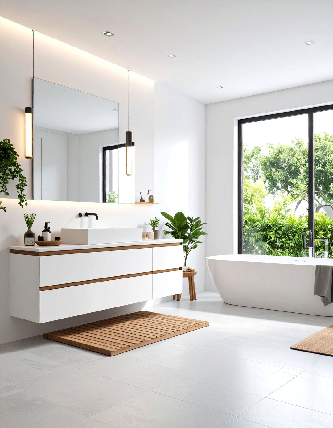 Floating Vanity Bathroom Modernity - 24 Neutral Bathroom Ideas