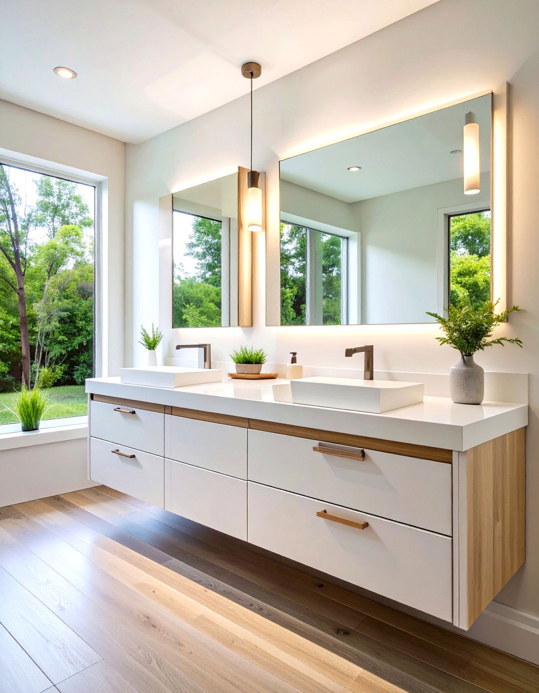 Floating Vanity Design - 24 Small Master Bathroom Ideas